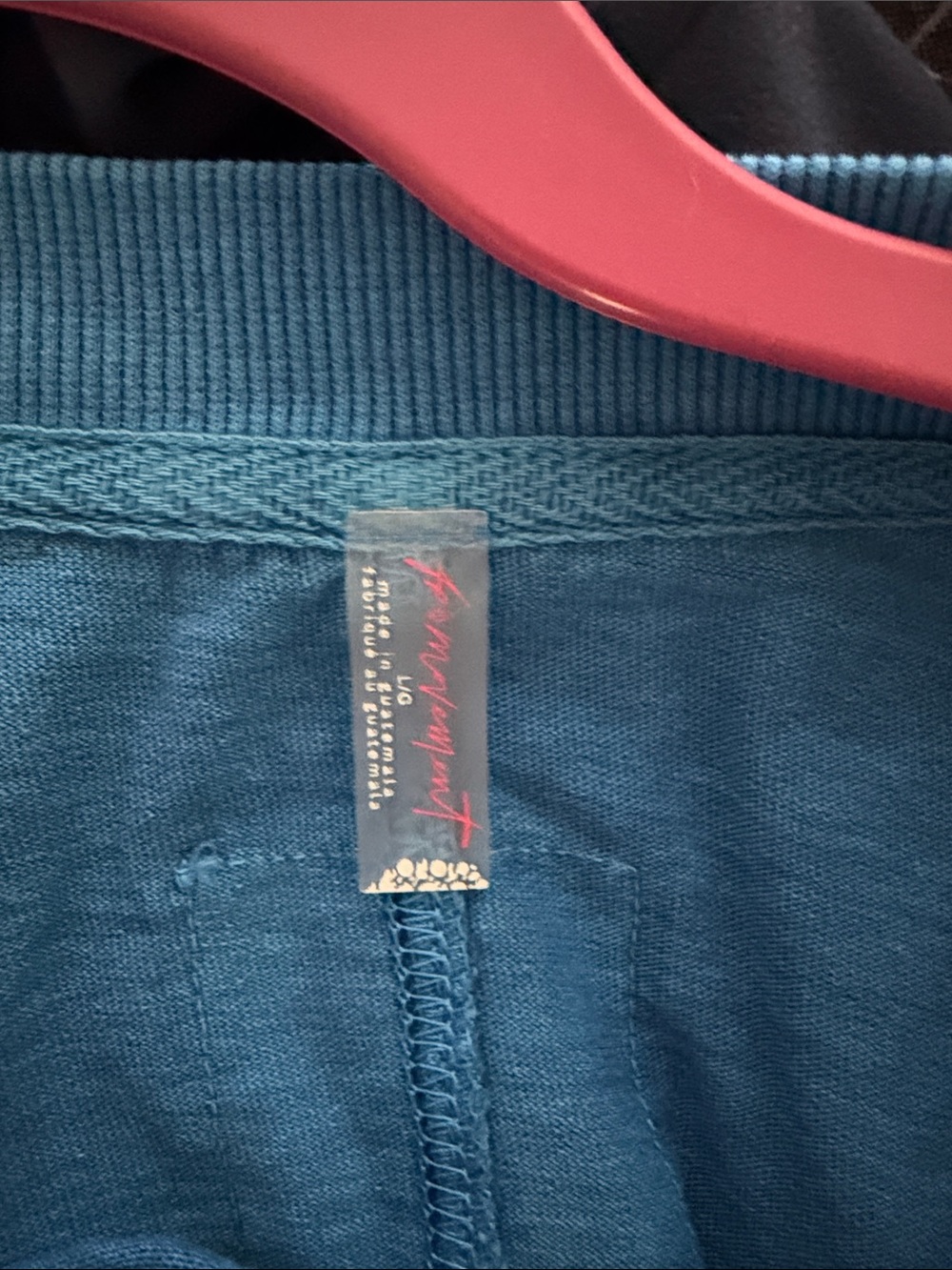 Free people hustle layer tee light cobalt large 100% cotton - Picture 5 of 8